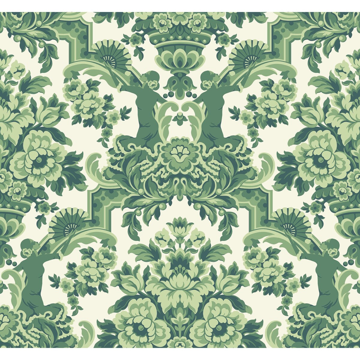 COLE & SON 117/13040.CS.0 LOLA FOREST GREENS ON WHITE Wallpaper - Eade's Wallpaper