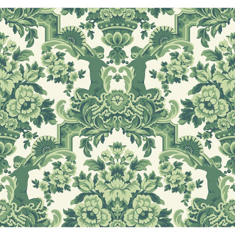 COLE & SON 117/13040.CS.0 LOLA FOREST GREENS ON WHITE Wallpaper - Eade's Wallpaper