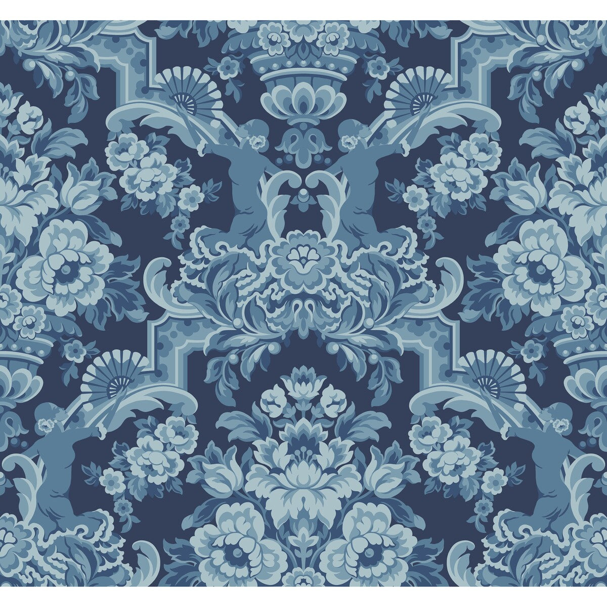 COLE & SON 117/13041.CS.0 LOLA CHINA BLUES ON MIDNIGHT Wallpaper - Eade's Wallpaper