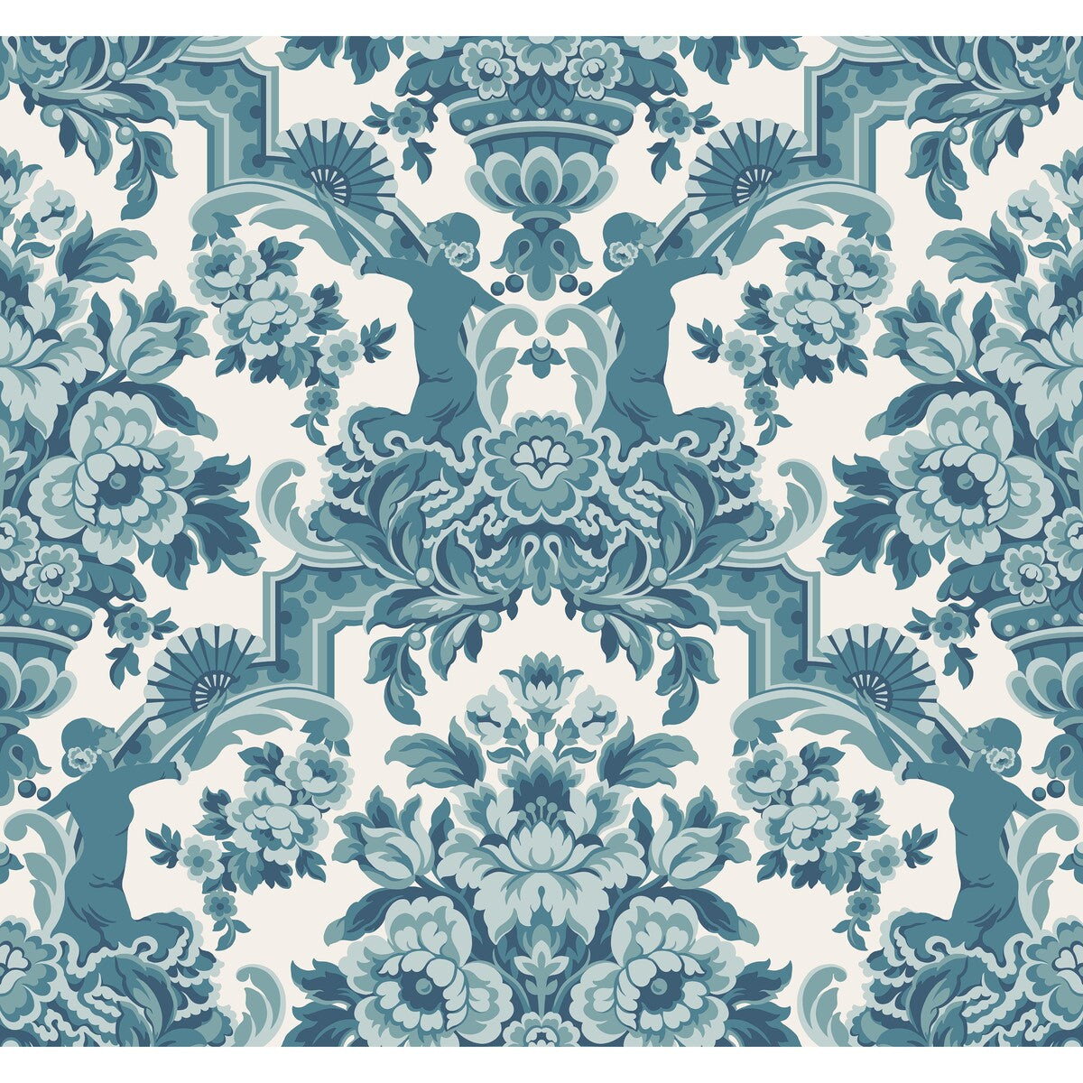 COLE & SON 117/13042.CS.0 LOLA PETROL BLUES ON WHITE  Wallpaper - Eade's Wallpaper