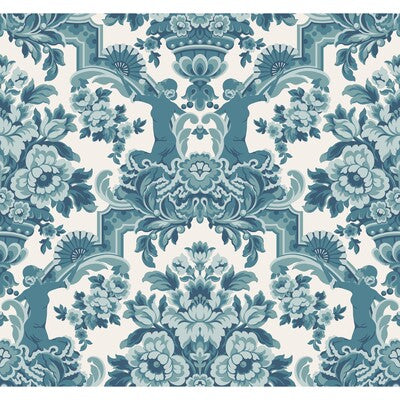 COLE & SON 117/13042.CS.0 LOLA PETROL BLUES ON WHITE  Wallpaper - Eade's Wallpaper