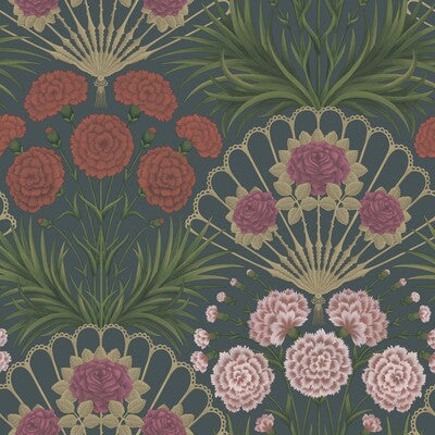 COLE & SON 117/14044.CS.0 FLAMENCO FAN MAGENTA/RED/METALLIC GLVR/INK Wallpaper - Eade's Wallpaper