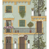 COLE & SON 117/4012.CS.0 ALFARO DARK OCHRE & FOREST GREEN/DUCK EGG Wallpaper - Eade's Wallpaper