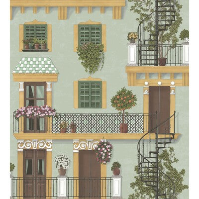 COLE & SON 117/4012.CS.0 ALFARO DARK OCHRE & FOREST GREEN/DUCK EGG Wallpaper - Eade's Wallpaper