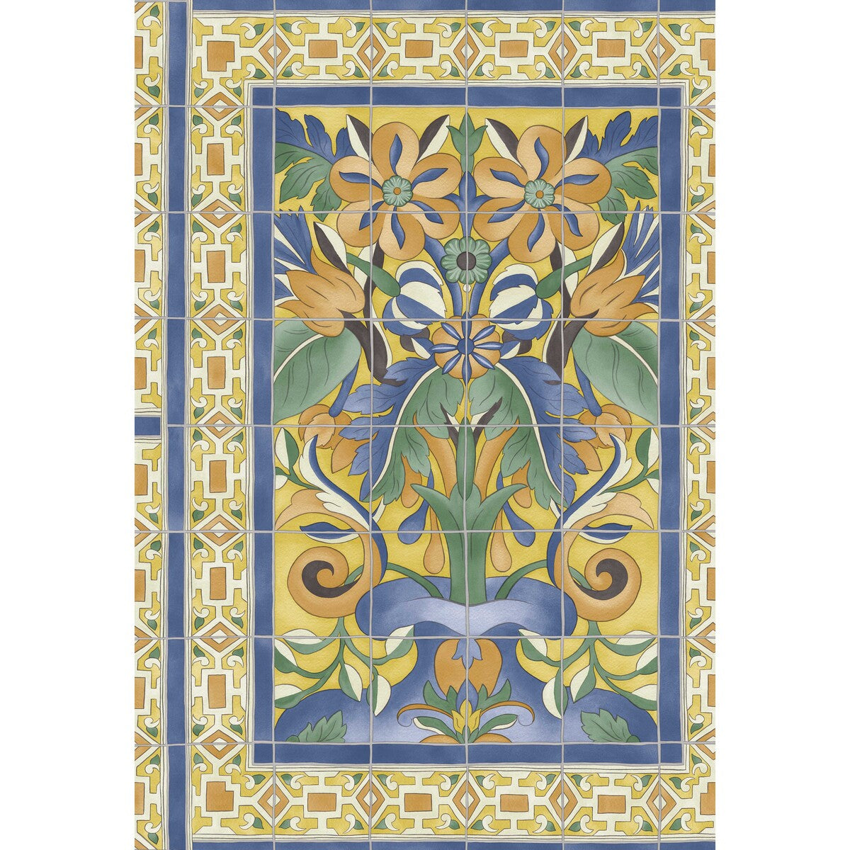 COLE & SON 117/5015.CS.0 TRIANA MARIGOLD & HYACINTH/CANARY YELLOW Wallpaper - Eade's Wallpaper