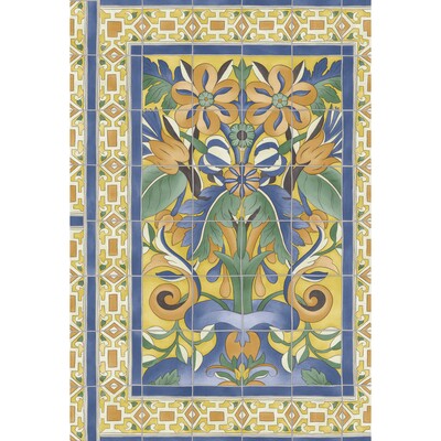 COLE & SON 117/5015.CS.0 TRIANA MARIGOLD & HYACINTH/CANARY YELLOW Wallpaper - Eade's Wallpaper