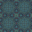 COLE & SON 117/8021.CS.0 PICCADILLY PETROL/RED/METALLIC GOLD ON INK Wallpaper - Eade's Wallpaper