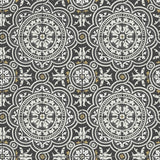 COLE & SON 117/8022.CS.0 PICCADILLY GREY & METALLIC GOLD ON BLACK Wallpaper - Eade's Wallpaper
