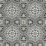 COLE & SON 117/8022.CS.0 PICCADILLY GREY & METALLIC GOLD ON BLACK Wallpaper - Eade's Wallpaper