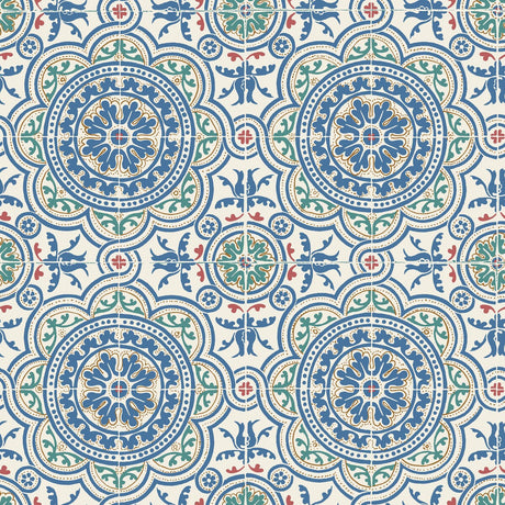 COLE & SON 117/8024.CS.0 PICCADILLY DENIM & ROUGE ON CHALK Wallpaper - Eade's Wallpaper
