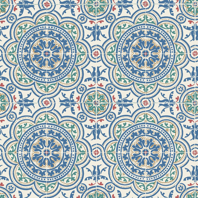 COLE & SON 117/8024.CS.0 PICCADILLY DENIM & ROUGE ON CHALK Wallpaper - Eade's Wallpaper