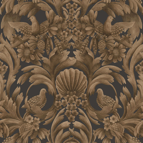 COLE & SON 118/9018.CS.0 GIBBONS CARVING MBRNZ/CHR Wallpaper - Eade's Wallpaper