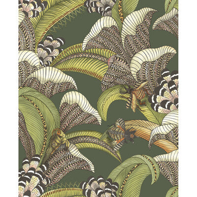 COLE & SON 119/1003.CS.0 HOOPOE LEAVES SPRING GREEN AND CORAL Wallpaper - Eade's Wallpaper