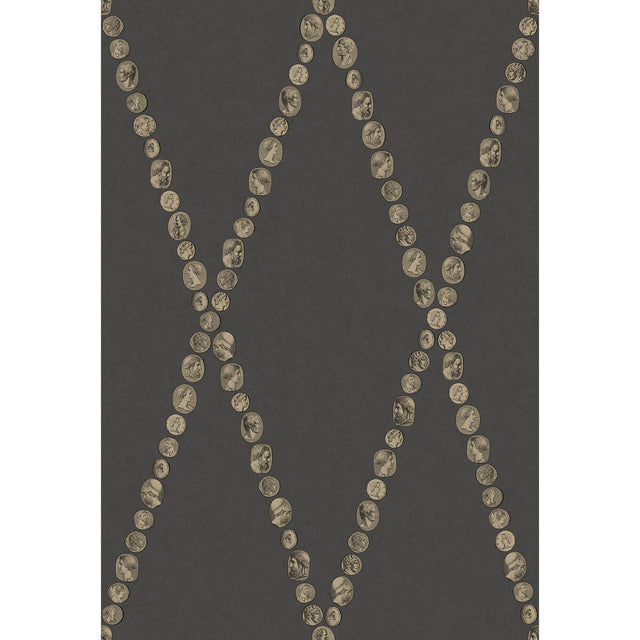 COLE & SON 123/4018.CS.0 CAMMEI GOLD ON CHARCOAL Wallpaper - Eade's Wallpaper