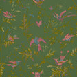 COLE & SON 124/1005.CS.0 HUMMINGBIRDS SAGE/PINK Fabric - COLE & SON SELECTION OF HUMMINGBIRDS