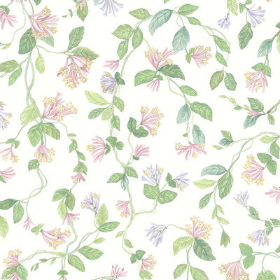 COLE & SON 124/3015.CS.0 FLORA PINK/PURPLE Fabric - COLE & SON SELECTION OF HUMMINGBIRDS