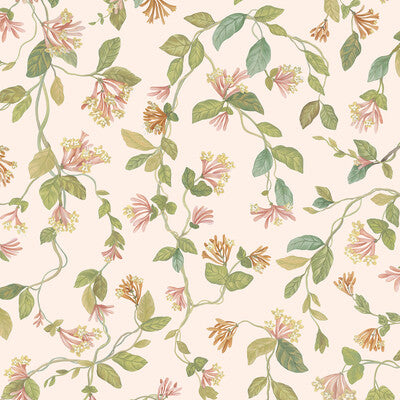COLE & SON 124/3016.CS.0 FLORA PINK/ORANGE Fabric - COLE & SON SELECTION OF HUMMINGBIRDS