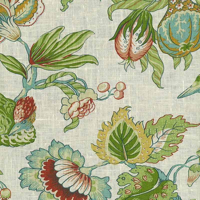 Schumacher Sandringham Cream Fabric - Eade's Wallpaper