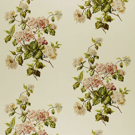 Schumacher Summer Hydrangea Ivory Fabric - Eade's Wallpaper