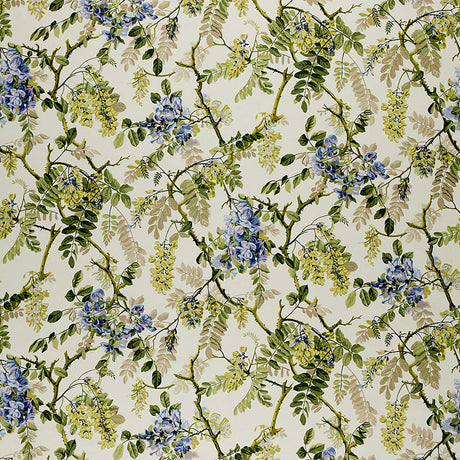 Schumacher Wisteria Vine Periwinkle Fabric - Eade's Wallpaper