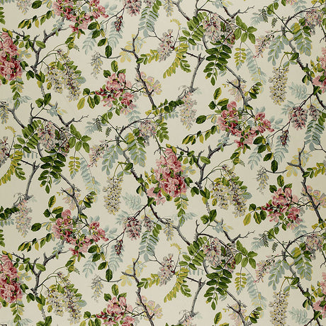Schumacher Wisteria Vine Ivory Fabric - Eade's Wallpaper