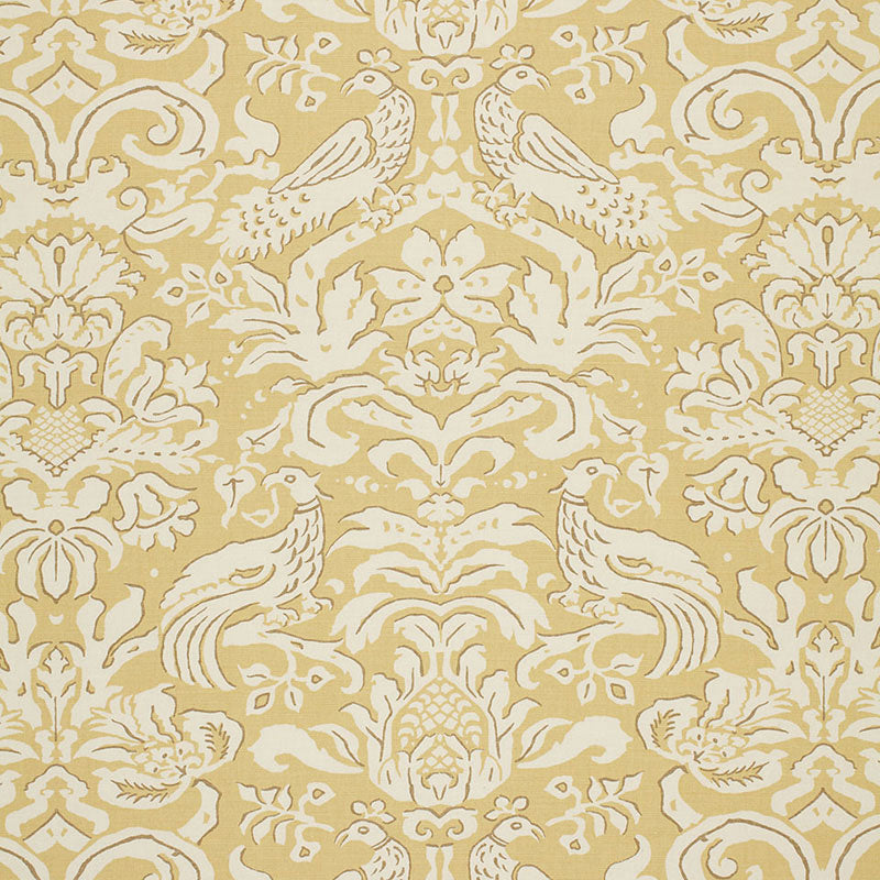 Schumacher Aldwyn Damask Buttercup Fabric