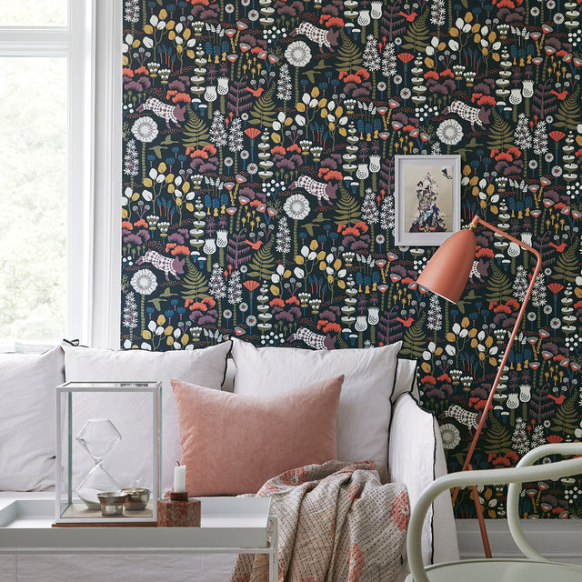 Schumacher 1452 HOPPMOSSE in MIDNIGHT Wallpaper - BORÃ…STAPE
