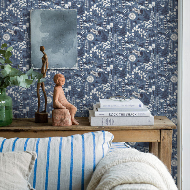 Schumacher 1453 HOPPMOSSE in BLUE Wallpaper - BORÃ…STAPETER