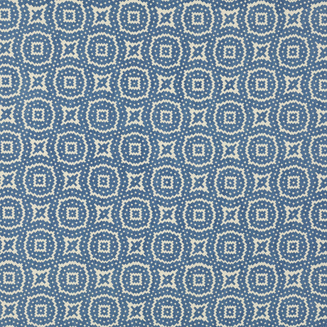 Schumacher 145N59 JAVA in INDIGO Fabric - RAOUL TEXTILES