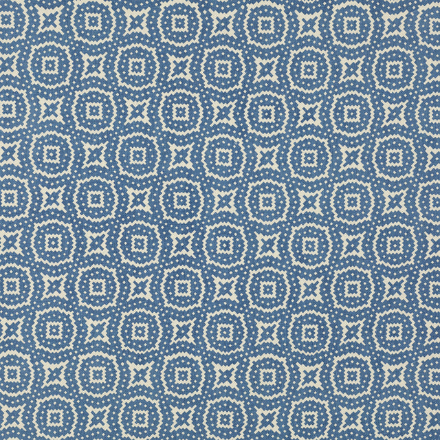 Schumacher 145N59 JAVA in INDIGO Fabric - RAOUL TEXTILES