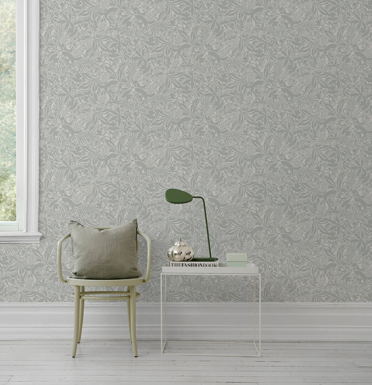 Schumacher 1478 FANTASIA GARDEN in MINERAL Wallpaper - BORÃ…