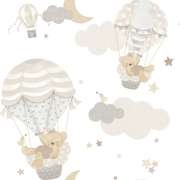 Galerie 14817 Silver Grey Hot Air Balloons