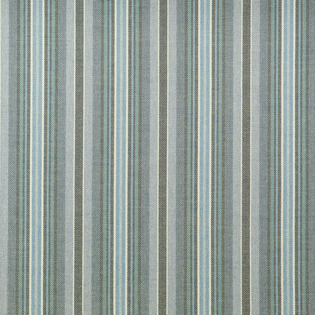 Schumacher 164P59 HERRINGBONE STRIPE in INDIGO Fabric - RAOU