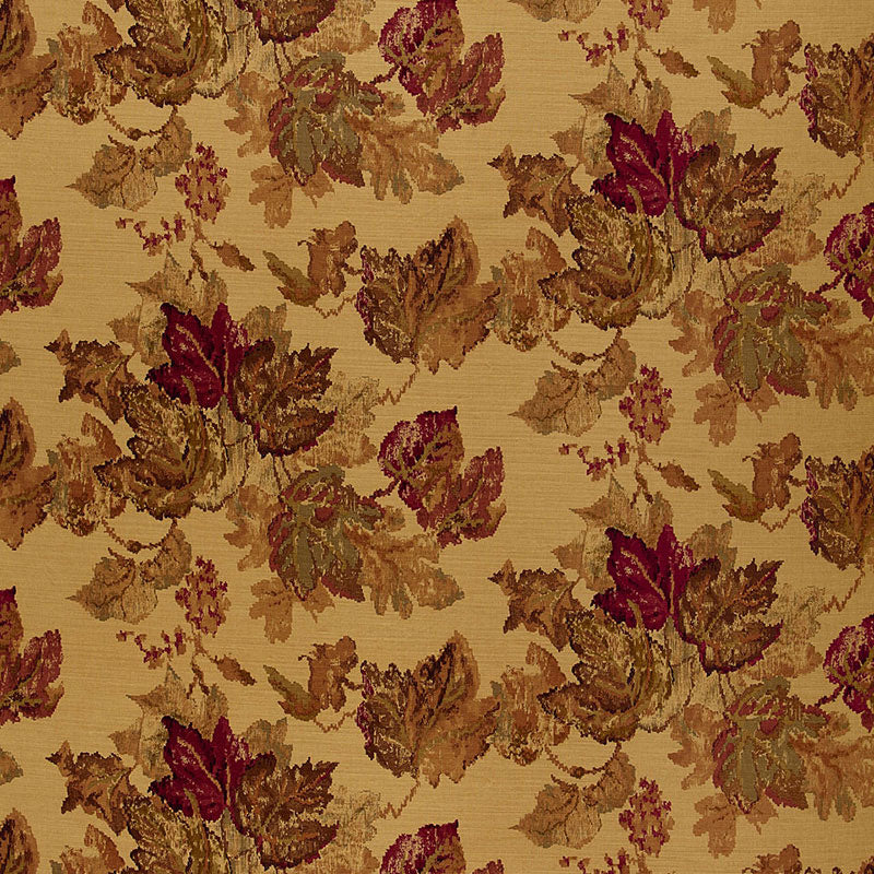 Schumacher Longwood Leaves Spice Fabric - Eade's Wallpaper