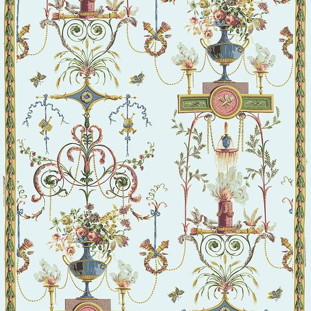 Schumacher Terracina Arabesque Celestial Fabric - Eade's Wallpaper