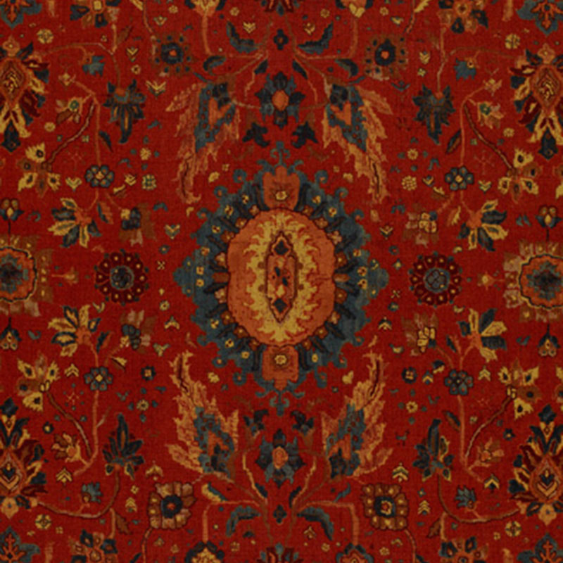 Schumacher Jahanara Carpet Turkish Red Fabric