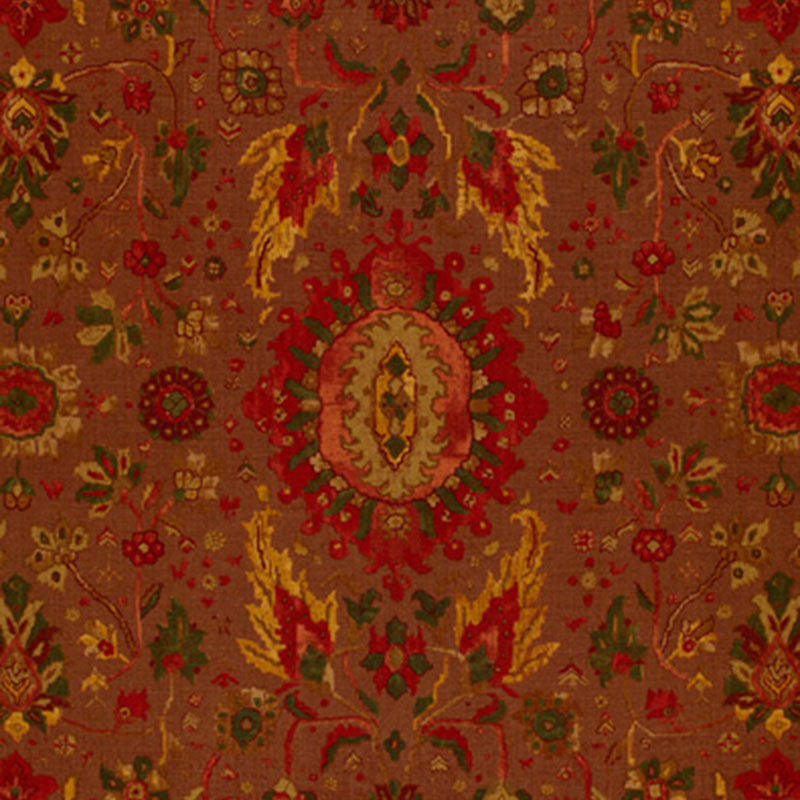 Schumacher Jahanara Carpet Spice Brown Fabric