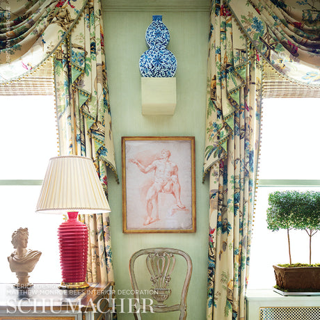 Schumacher Plaisirs De La Chine Document Fabric - Eade's Wallpaper