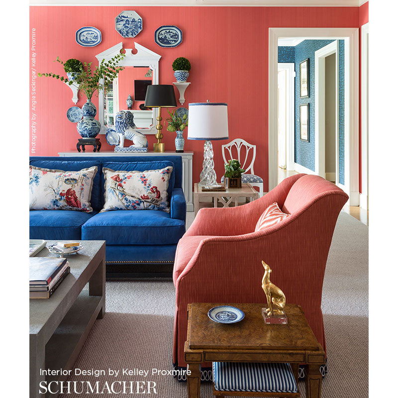 Schumacher Plaisirs De La Chine Document Fabric - Eade's Wallpaper