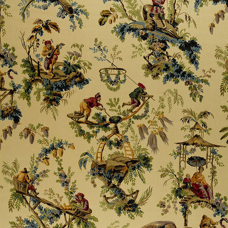 Schumacher Plaisirs De La Chine Document Fabric - Eade's Wallpaper