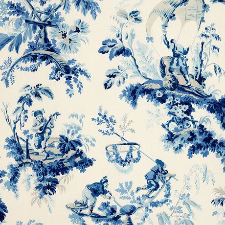 Schumacher Plaisirs De La Chine Porcelain Fabric - Eade's Wallpaper