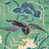 Schumacher Lotus Garden Jade Fabric - Eade's Wallpaper