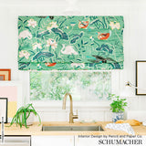 Schumacher Lotus Garden Jade Fabric - Eade's Wallpaper