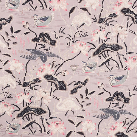 Schumacher Lotus Garden Lilac Fabric - Eade's Wallpaper