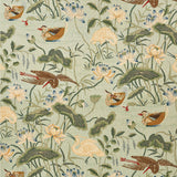 Schumacher Lotus Garden Aqua Fabric - Eade's Wallpaper