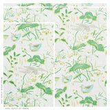 Schumacher Lotus Garden Leaf Fabric - Eade's Wallpaper