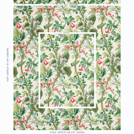 Schumacher Palmetto Garden Tropic Fabric - Eade's Wallpaper