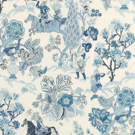 Schumacher Persian Lancers Porcelain Fabric - Eade's Wallpaper