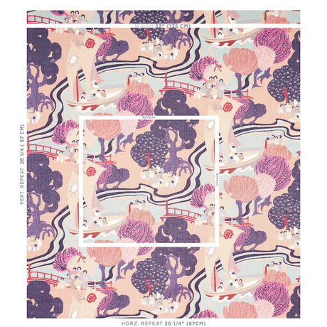 Schumacher Pearl River Blush Fabric - Eade's Wallpaper