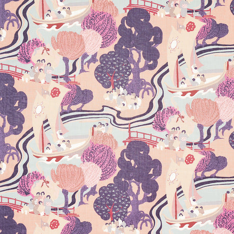 Schumacher Pearl River Blush Fabric - Eade's Wallpaper
